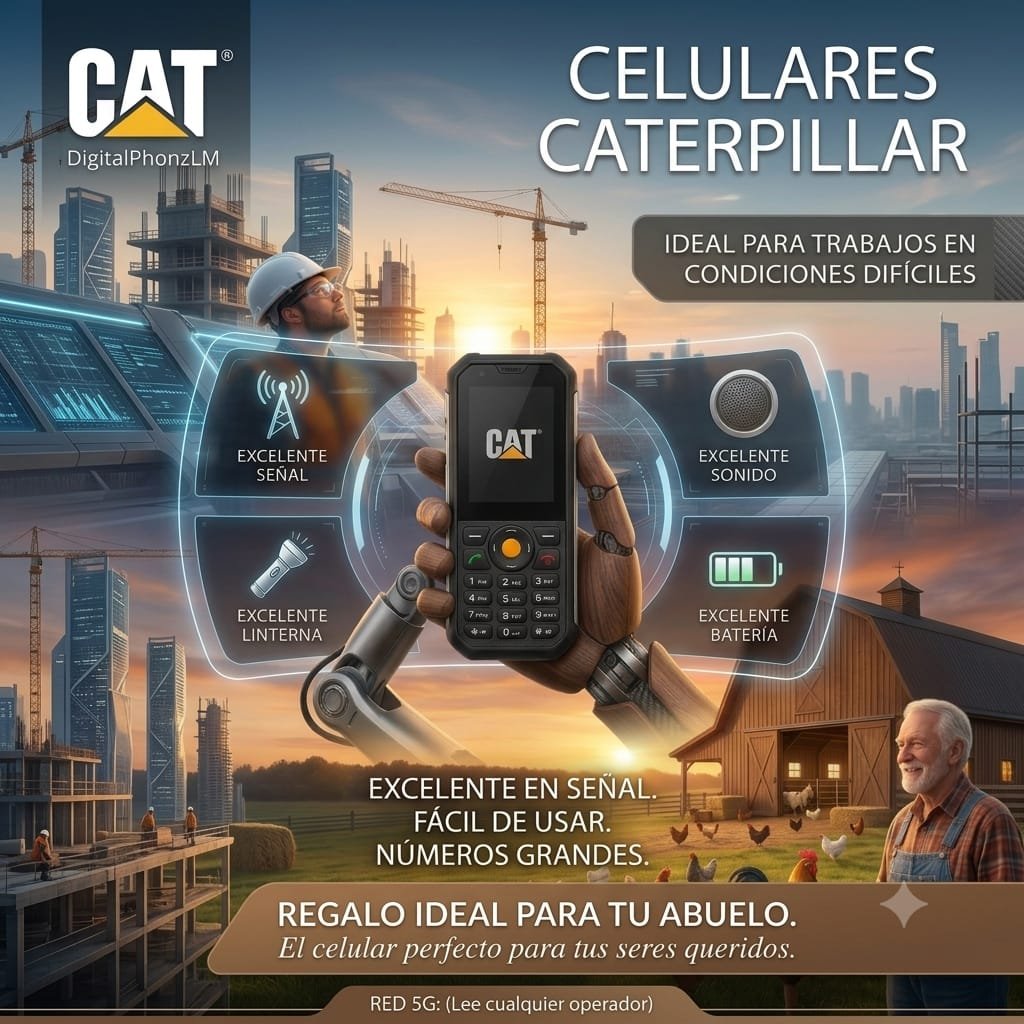 Celular Caterpillar ideal para abuelos en casa