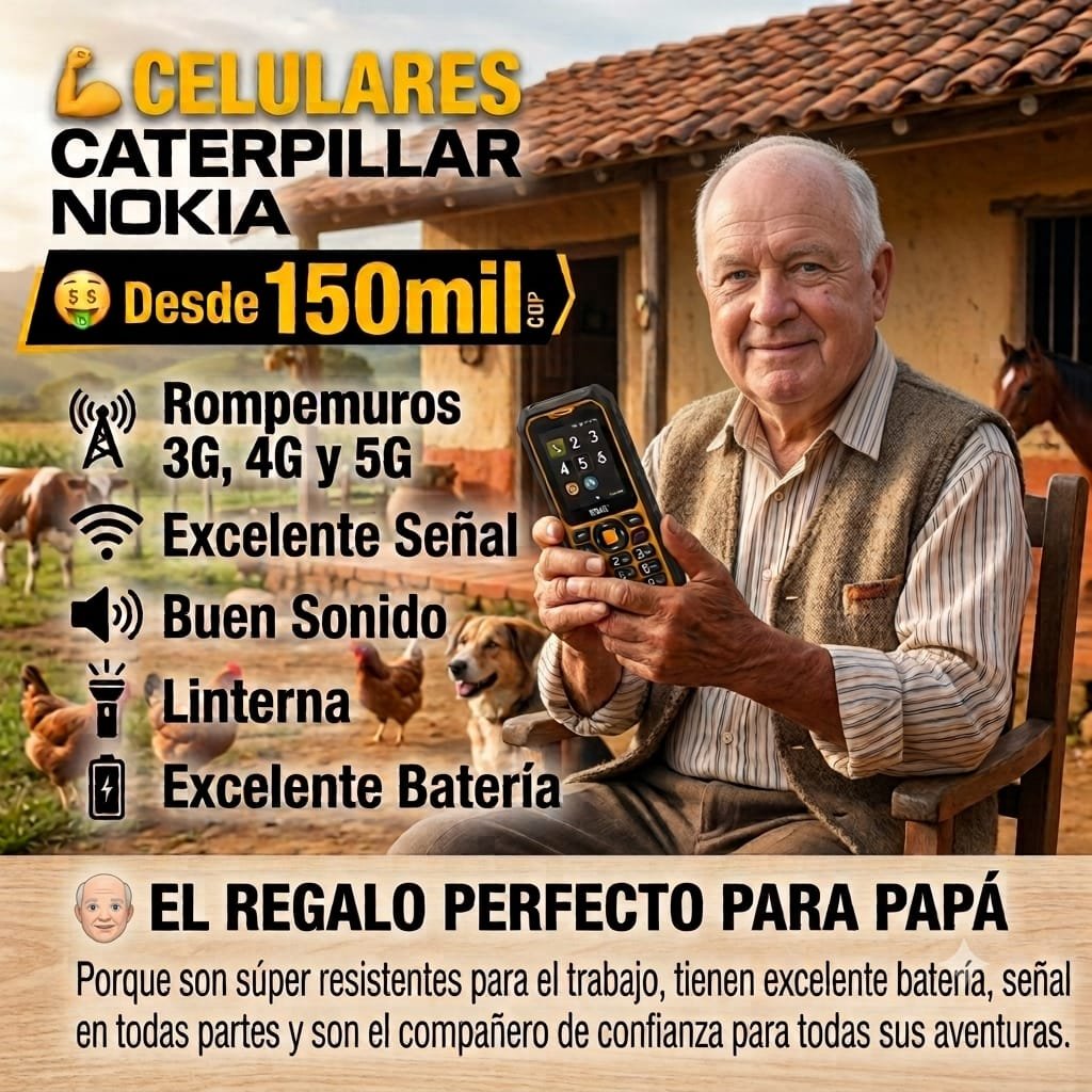 Celular Caterpillar ideal para abuelos en finca