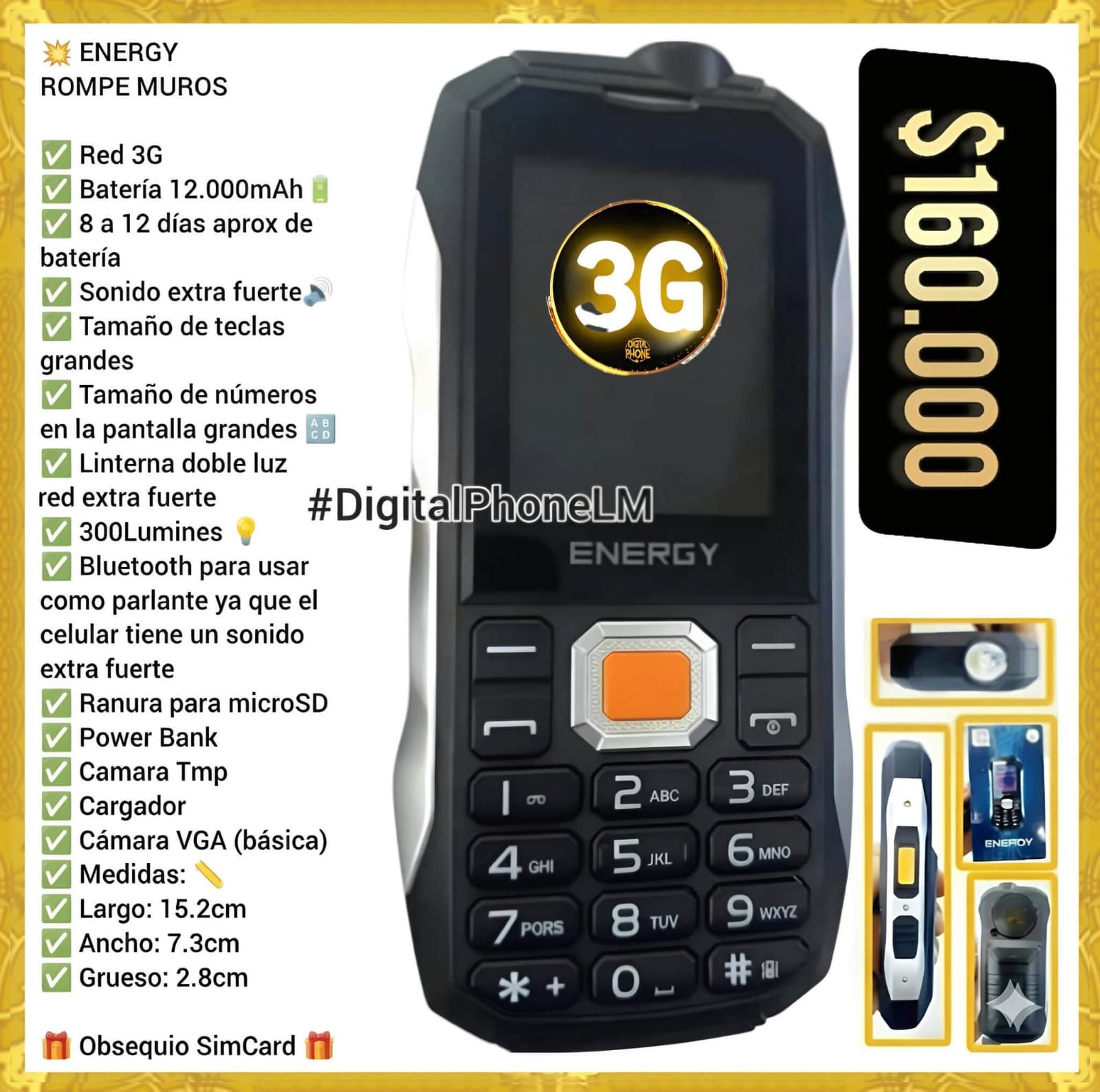 Energy Rompemuros 3G con batería 12.000 mAh