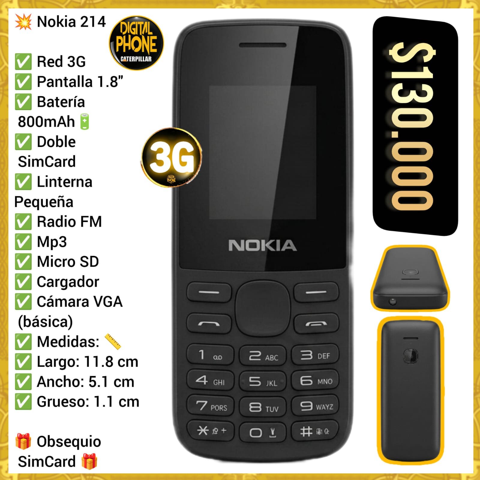 Nokia 214 3G rompemuros Bogotá Colombia